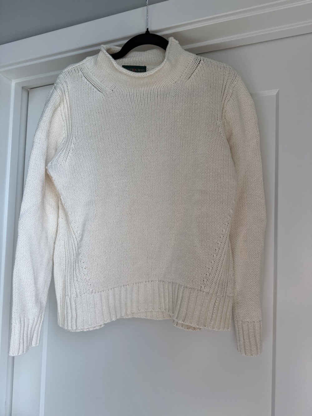 J. Crew Cream Knit Mock Neck Sweater